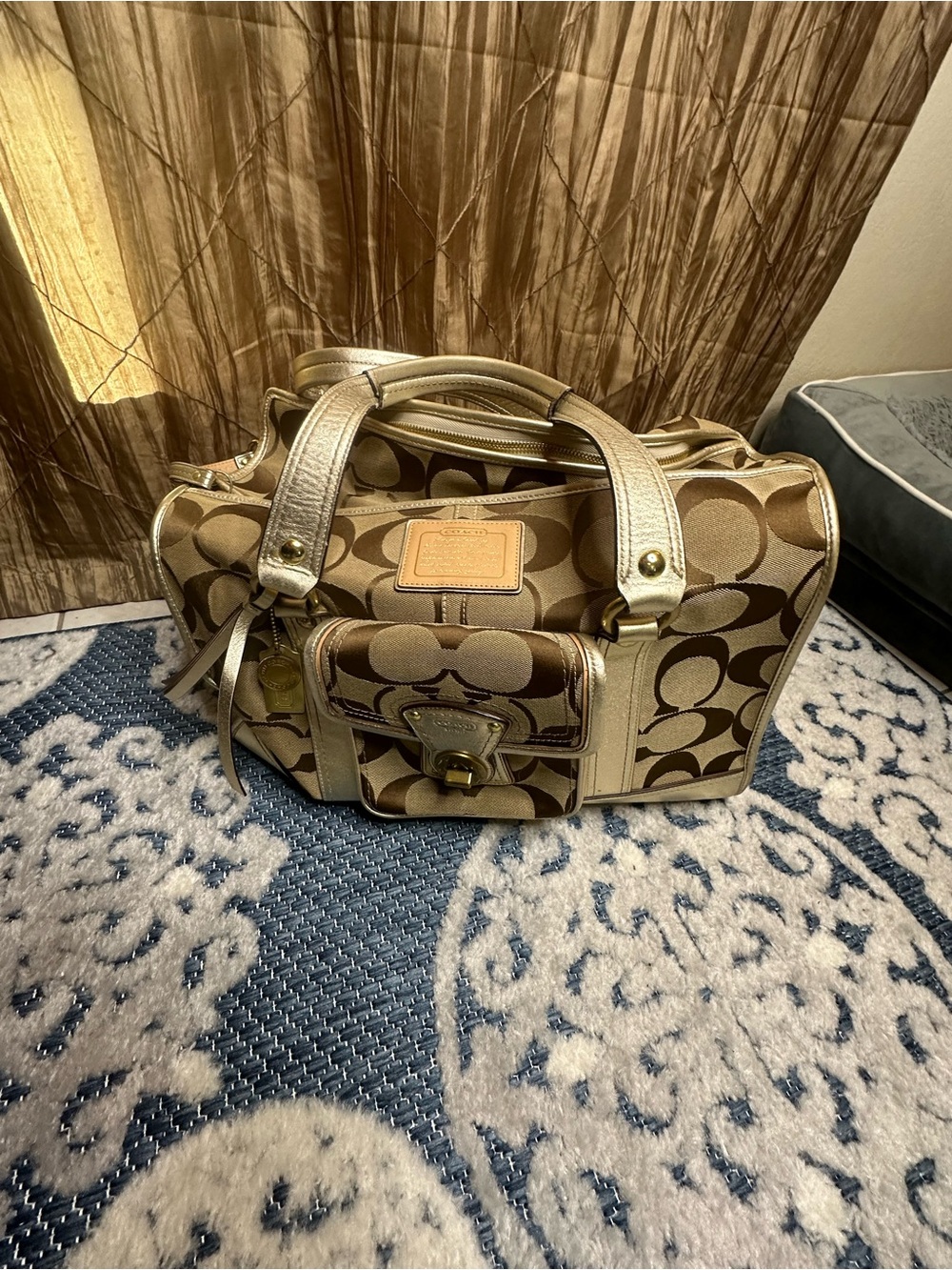 Coach Tan Signature Pet Carrier